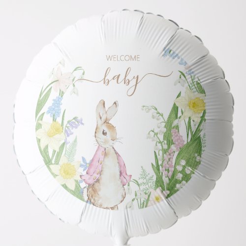 Easter Spring Blooms Peter the Rabbit Baby Shower Balloon