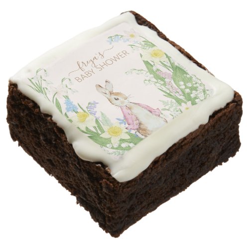 Easter Spring Blooms Peter the Rabbit Baby Shower Brownie