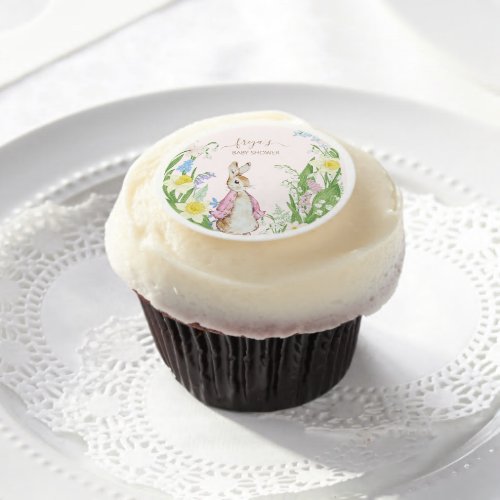 Easter Spring Blooms Peter the Rabbit Baby Shower Edible Frosting Rounds