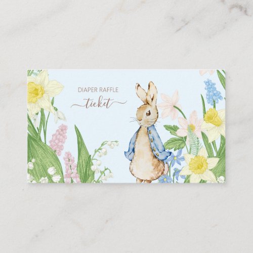 Easter Spring Blooms Peter the Rabbit Baby Shower Enclosure Card