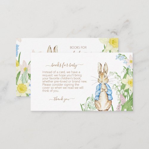 Easter Spring Blooms Peter the Rabbit Baby Shower Enclosure Card
