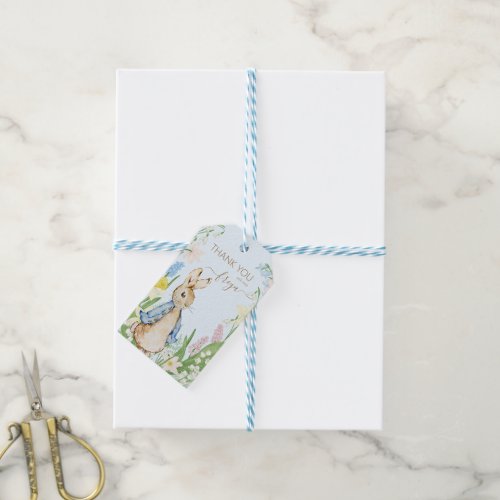 Easter Spring Blooms Peter the Rabbit Baby Shower Gift Tags