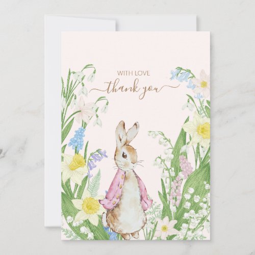 Easter Spring Blooms Peter the Rabbit Baby Shower Invitation