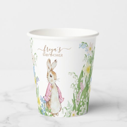 Easter Spring Blooms Peter the Rabbit Baby Shower Paper Cups