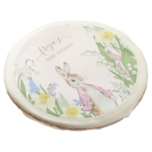 Easter Spring Blooms Peter the Rabbit Baby Shower Sugar Cookie