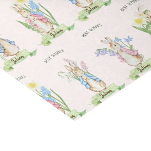 Easter Spring Blooms Peter the Rabbit Baby Shower Tissue Paper