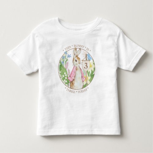 Easter Spring Blooms Peter the Rabbit Baby Shower Toddler T_shirt