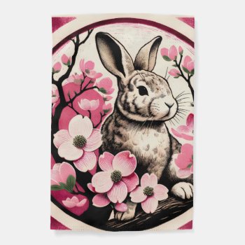 Easter Spring Bunny Rabbit Dogwood                 Garden Flag by ellesgreetings at Zazzle