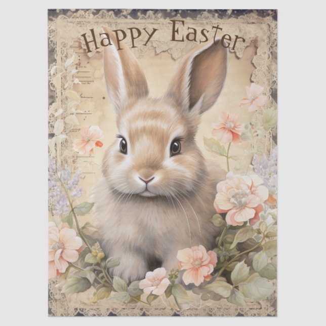 Easter Spring Bunny Tissue Paper (Front)