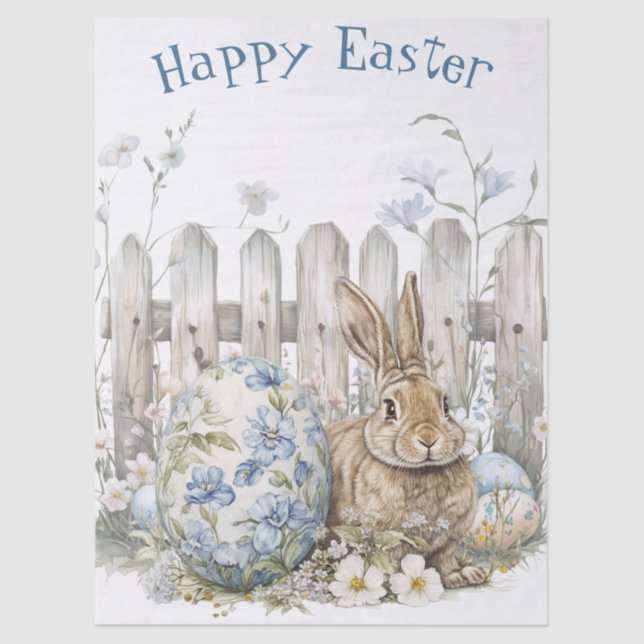 Easter Spring Bunny Tissue Paper (Front)