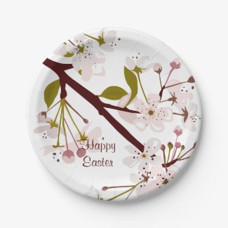 Easter Spring Cherry Blossoms 7in Party Plates