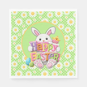 Easter Spring Daisy Bunny  Napkins