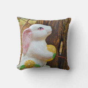 Easter Spring flower Bunny Throw Pillow