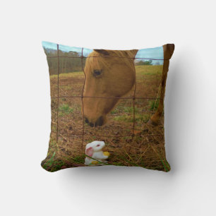 Easter Spring flower Bunny Throw Pillow