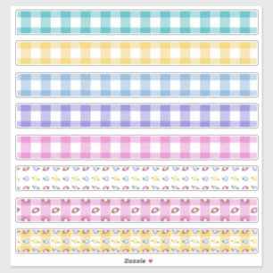 Easter Spring Flowers Plaids Sticker