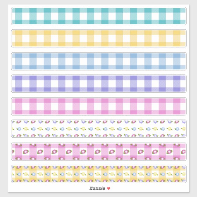 Easter Spring Flowers Plaids Sticker (Sheet)