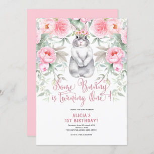 Easter, Spring, Girl 1st Invite, Some Bunny is One Invitation