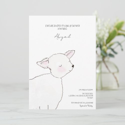 Easter Spring Little Lamb Baby Shower Invitation