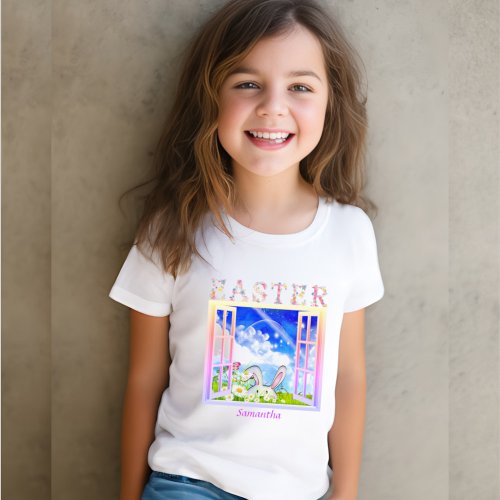 Easter Spring Meadow Window Personalized T_Shirt