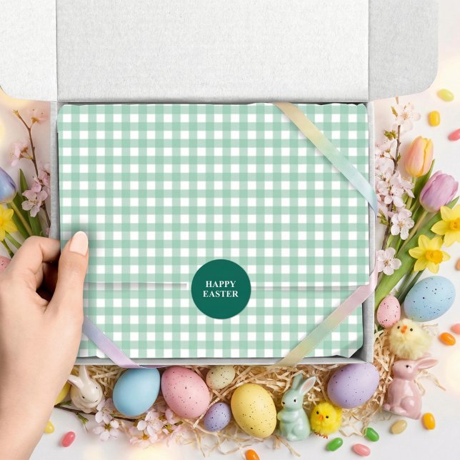 Easter Spring Mint Green Gingham Tissue Paper (Creator Uploaded)