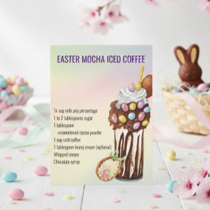 Easter Spring Mocha Coffee Drink Recipe Postcard