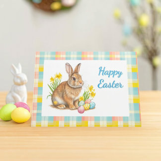 Easter Spring Plaid Holiday Card