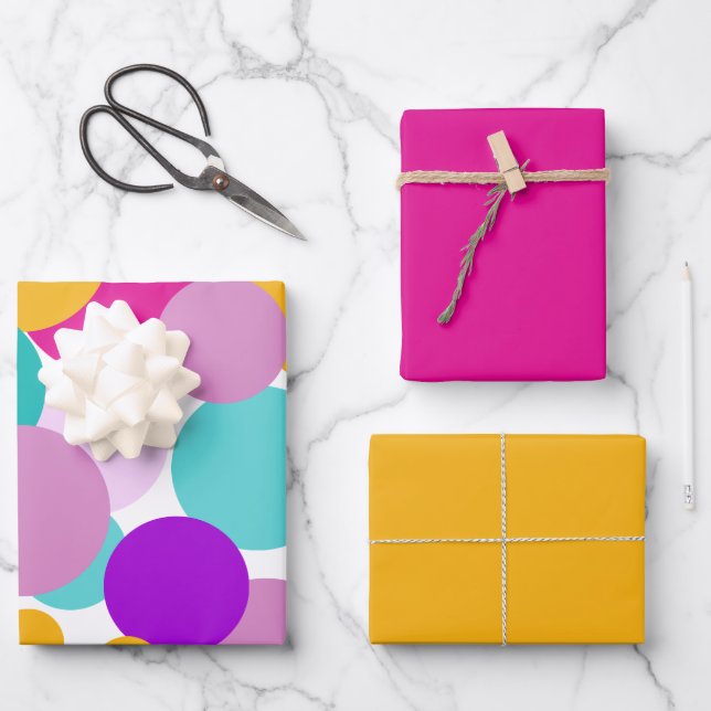 Easter Spring Polka Dots  Wrapping Paper Sheets (Front)