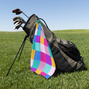 Easter Spring Squares Golf Towel