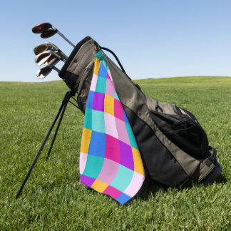 Easter Spring Squares  Golf Towel