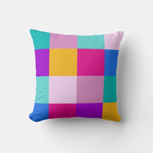 Easter Spring Squares Throw Pillow