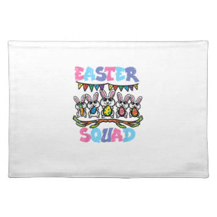Easter Squad Bunnies Family Matching Men Women Kid Cloth Placemat