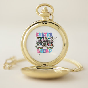 Easter Squad Bunnies Family Matching Men Women Kid Pocket Watch