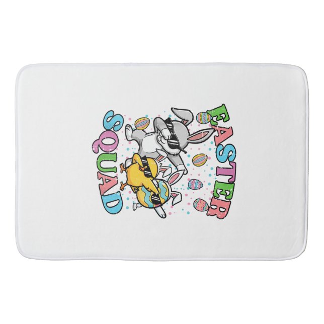 Easter Squad Bunny Egg Chick Dab Crew Matching Men Bath Mat (Front)