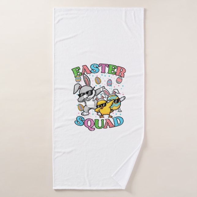 Easter Squad Bunny Egg Chick Dab Crew Matching Men Bath Towel (Bath Towel)