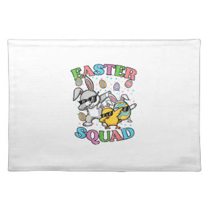 Easter Squad Bunny Egg Chick Dab Crew Matching Men Cloth Placemat