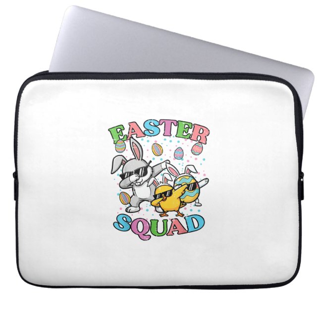 Easter Squad Bunny Egg Chick Dab Crew Matching Men Laptop Sleeve (Front)