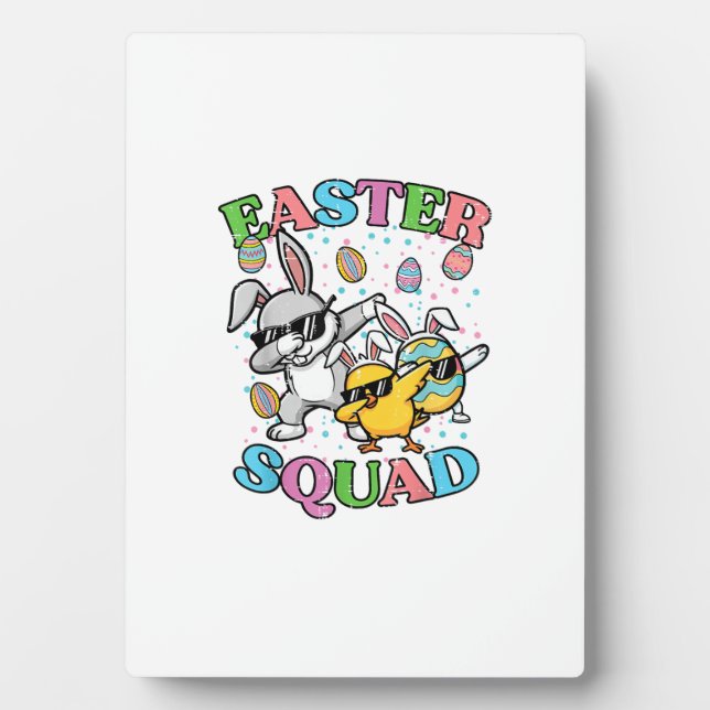 Easter Squad Bunny Egg Chick Dab Crew Matching Men Plaque (Front)