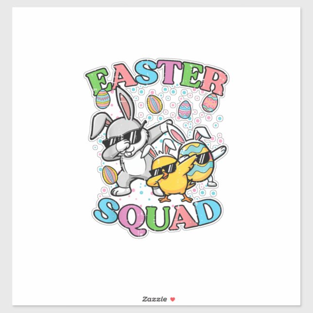Easter Squad Bunny Egg Chick Dab Crew Matching Men Sticker (Sheet)