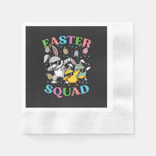 Easter Squad Bunny Egg Chick Dab Crew Matching Napkins