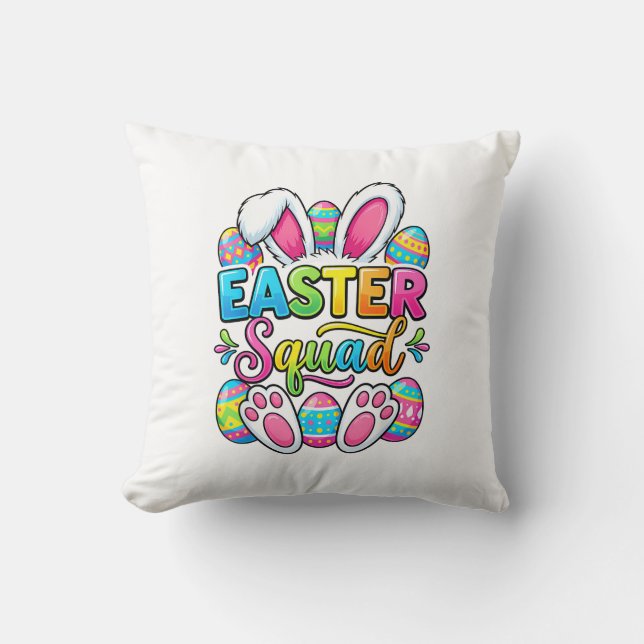 Easter Squad Family Matching Couple Easter Men Wom Throw Pillow (Front)