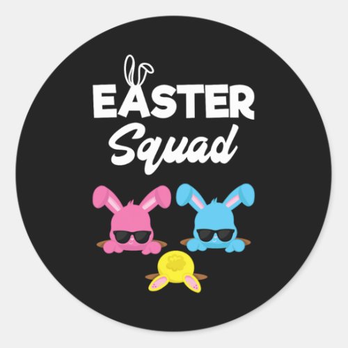 Easter Squad Family Matching Easter Outfit Egg Hun Classic Round Sticker