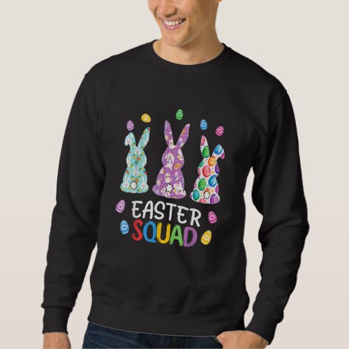 Easter Squad Leopard Easter Bunny Rabbit Egg Hunt  Sweatshirt
