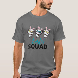Easter Squad Panda With Bunny Ears Funny Easter Da T-Shirt