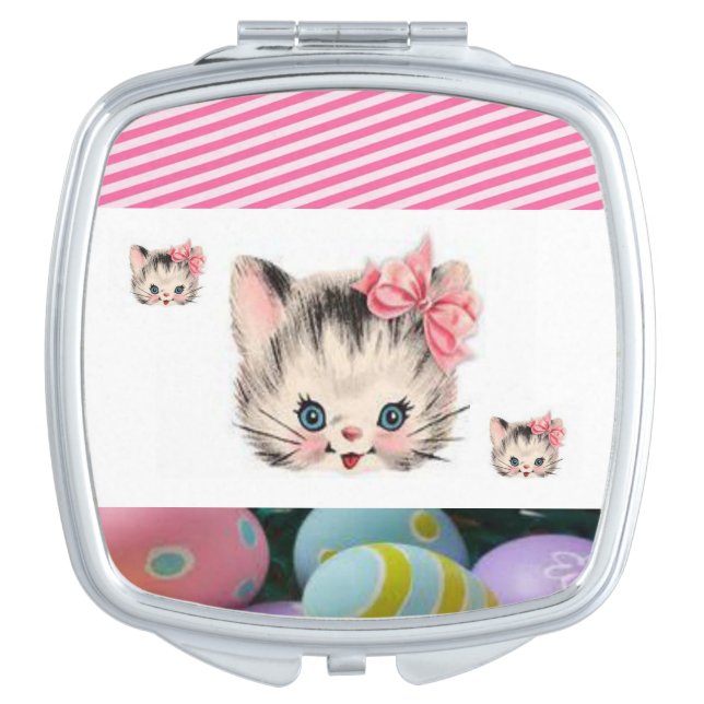 Easter Square Compact Mirror Kitten (Front)