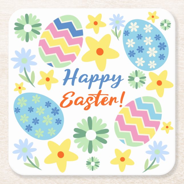 Easter  square paper coaster (Front)