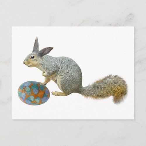 Easter Squirrel with Egg Postcard
