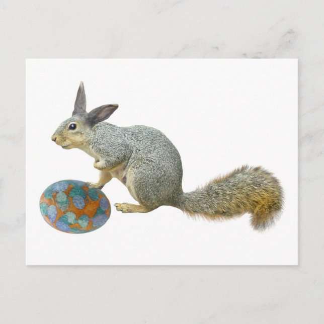 Easter Squirrel with Egg Postcard (Front)