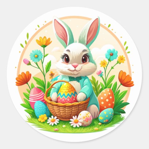 Easter Stickers_Bunny Classic Round Sticker