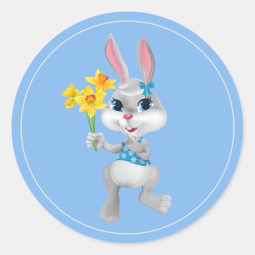 Easter Stickers_Bunny Classic Round Sticker