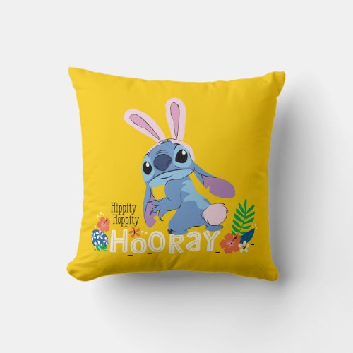 Easter Stitch  Hippity Hoppity Hooray Throw Pillow